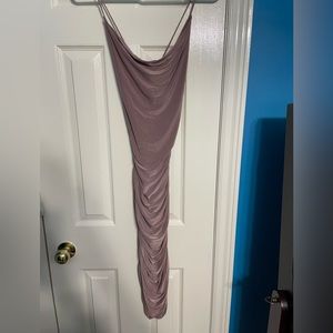 M boutique ruched midi dress